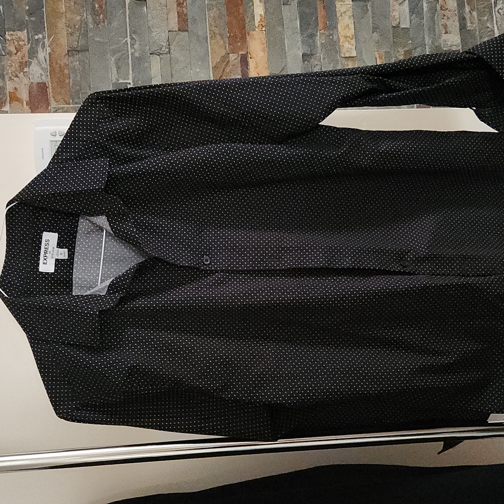 EXPRESS EXTRA SLIM FIT BLACK DREAS SHIRT BUTTON DOWN SIZE:L 16-16.5